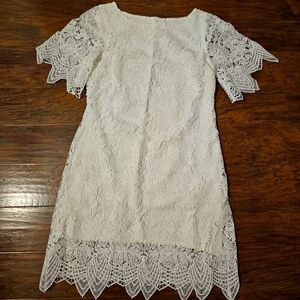 Anthropologie White Lace Dress